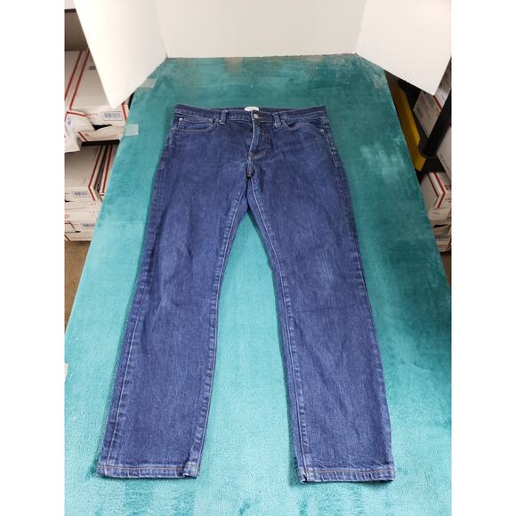 J Crew Jeans Size 32x26 Mens Blue Pants Stretch Denim Mid Rise 484 Slim Straight - Picture 1 of 15